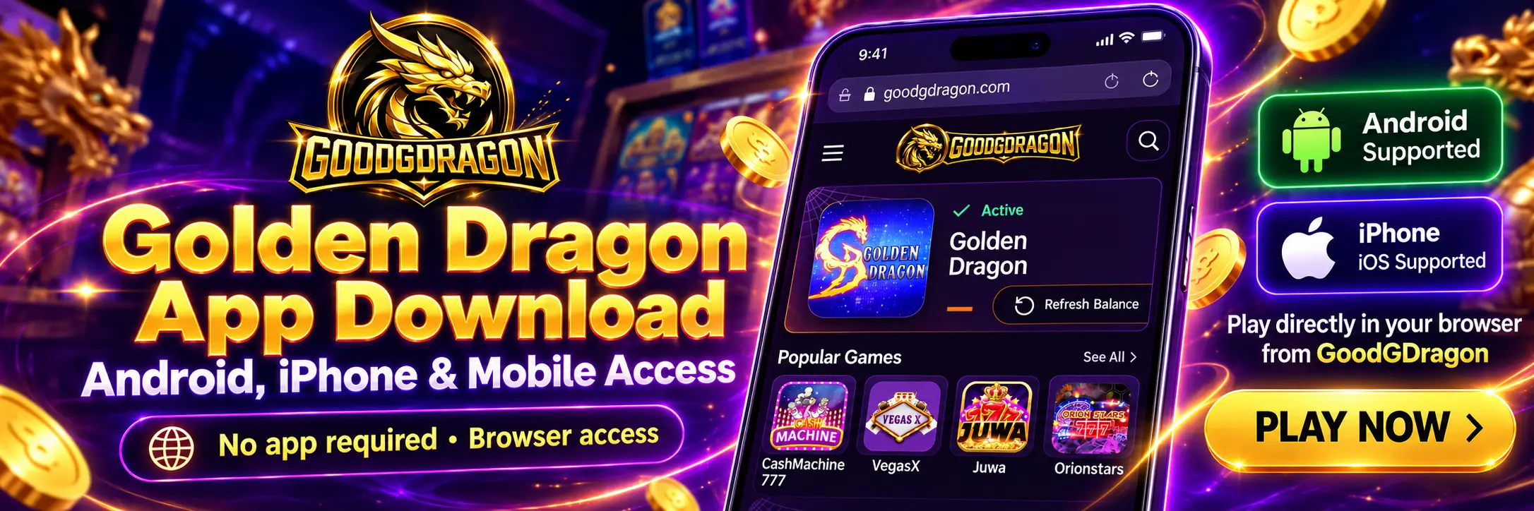 Golden Dragon app download guide for Android, iPhone and PlayGD mobile access